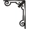 Ekena Millwork Fleur De Lis Wrought Iron Bracket, (Triple center brace), Antiqued Silver 2"W x 7 1/2"D x 10"H BKTM02X07X10TFLASV - alternate 2